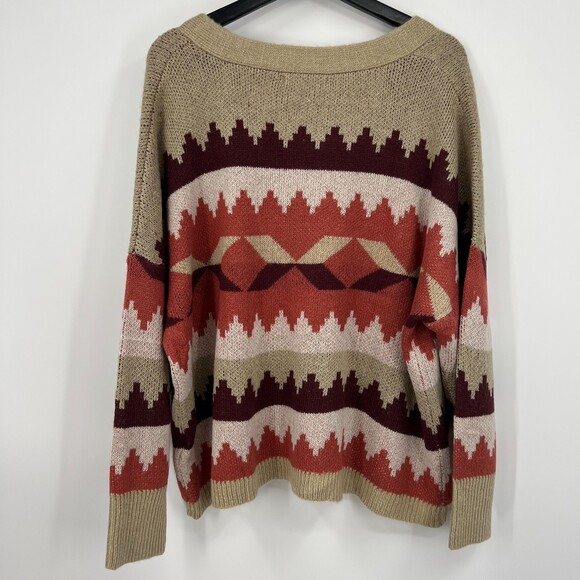 Women's Plus Size 2x Cardigan Sweater C&C California Aztec - Picture 9 of 12